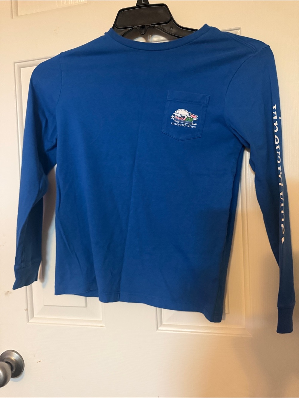 Vineyard Vines Long-Sleeve Pocket Tee in Royal Blue